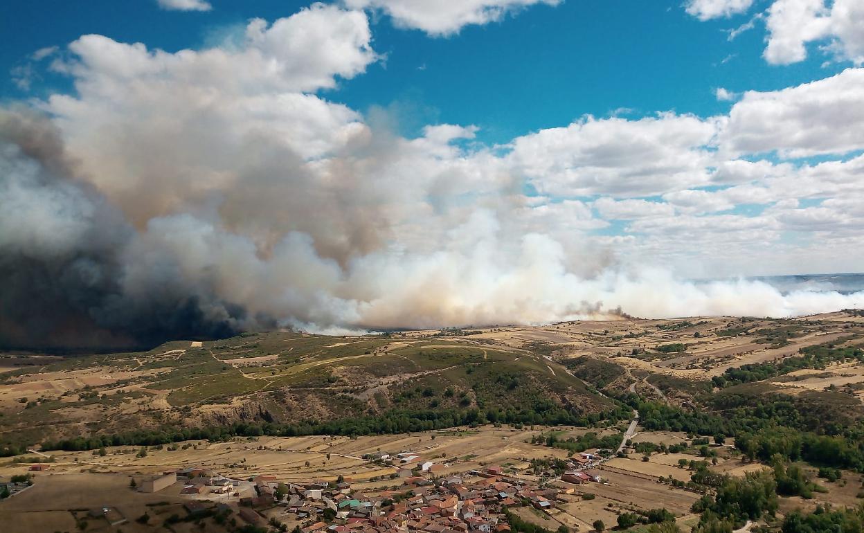 Imagen del incendio de Gallegos del Río.