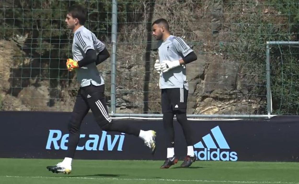 Raúl García, durante una sesión del Celta.