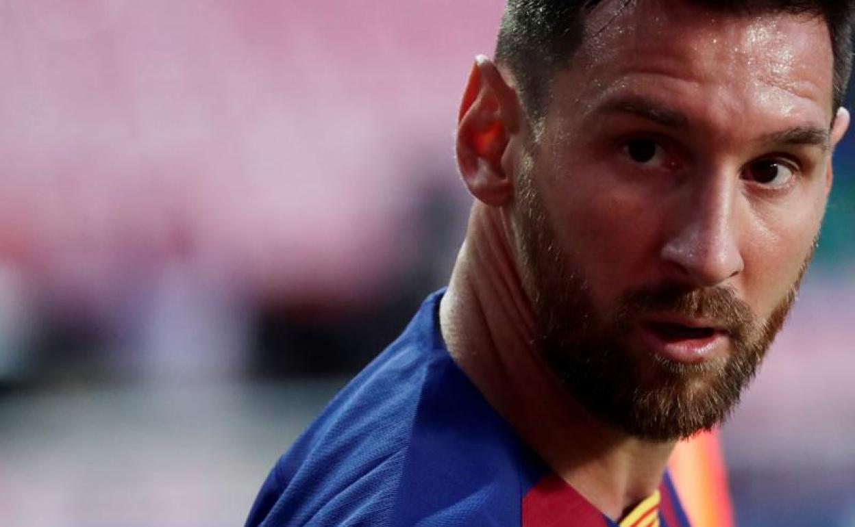 Leo Messi, durante un partido con el Barça. 