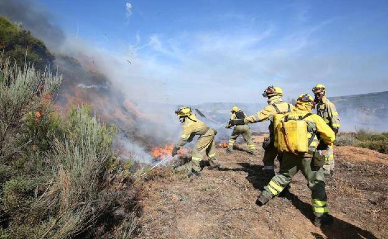 Imagen de archivo de un incendio en León. 