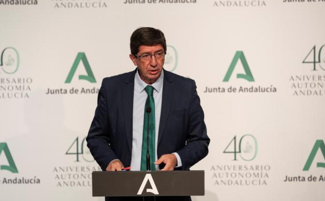 El vicepresidente de la Junta de Andalucía y consejero de Justicia, Juan Marín.