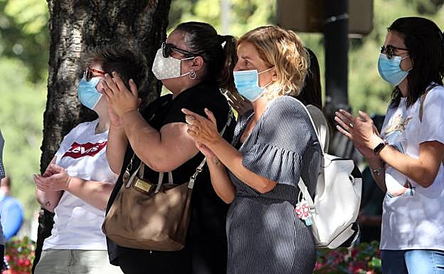 Galería. Imagen del sentido homenaje rendido este miércoles a la enfermera. 