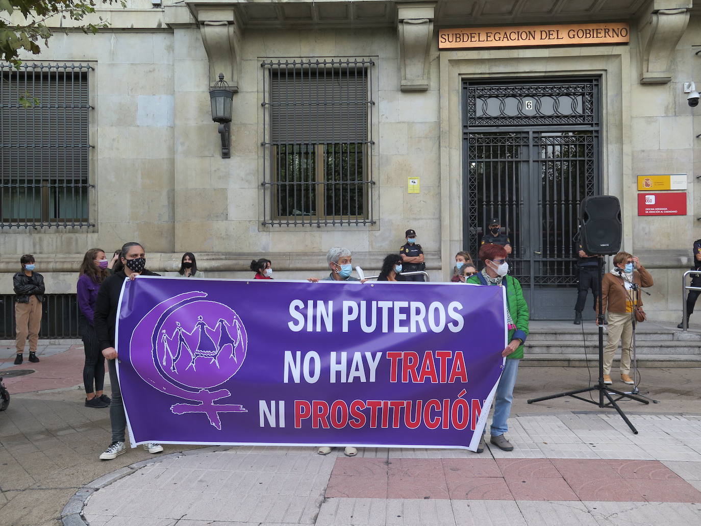 Una de las manifestantes en León. 