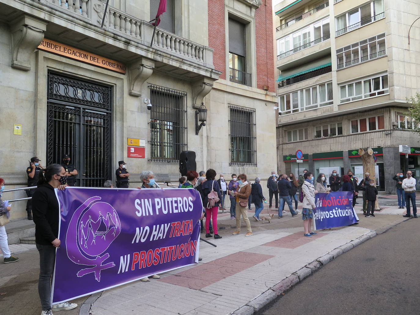 Una de las manifestantes en León. 