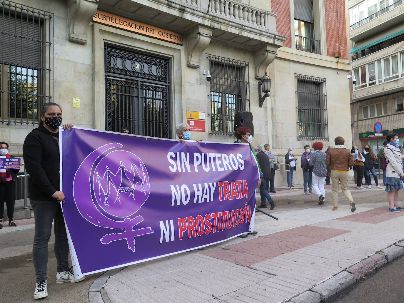 Una de las manifestantes en León. 