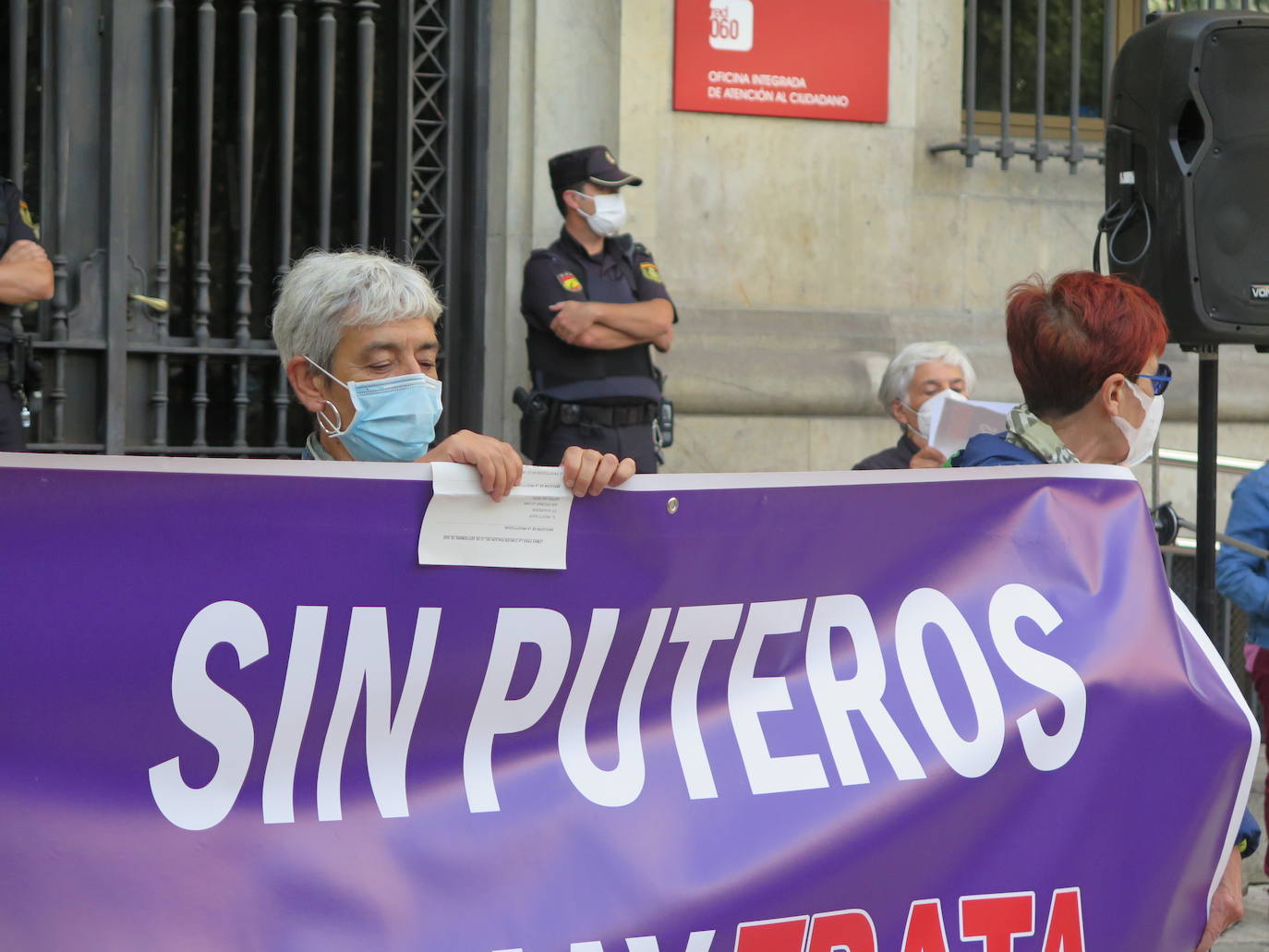 Una de las manifestantes en León. 