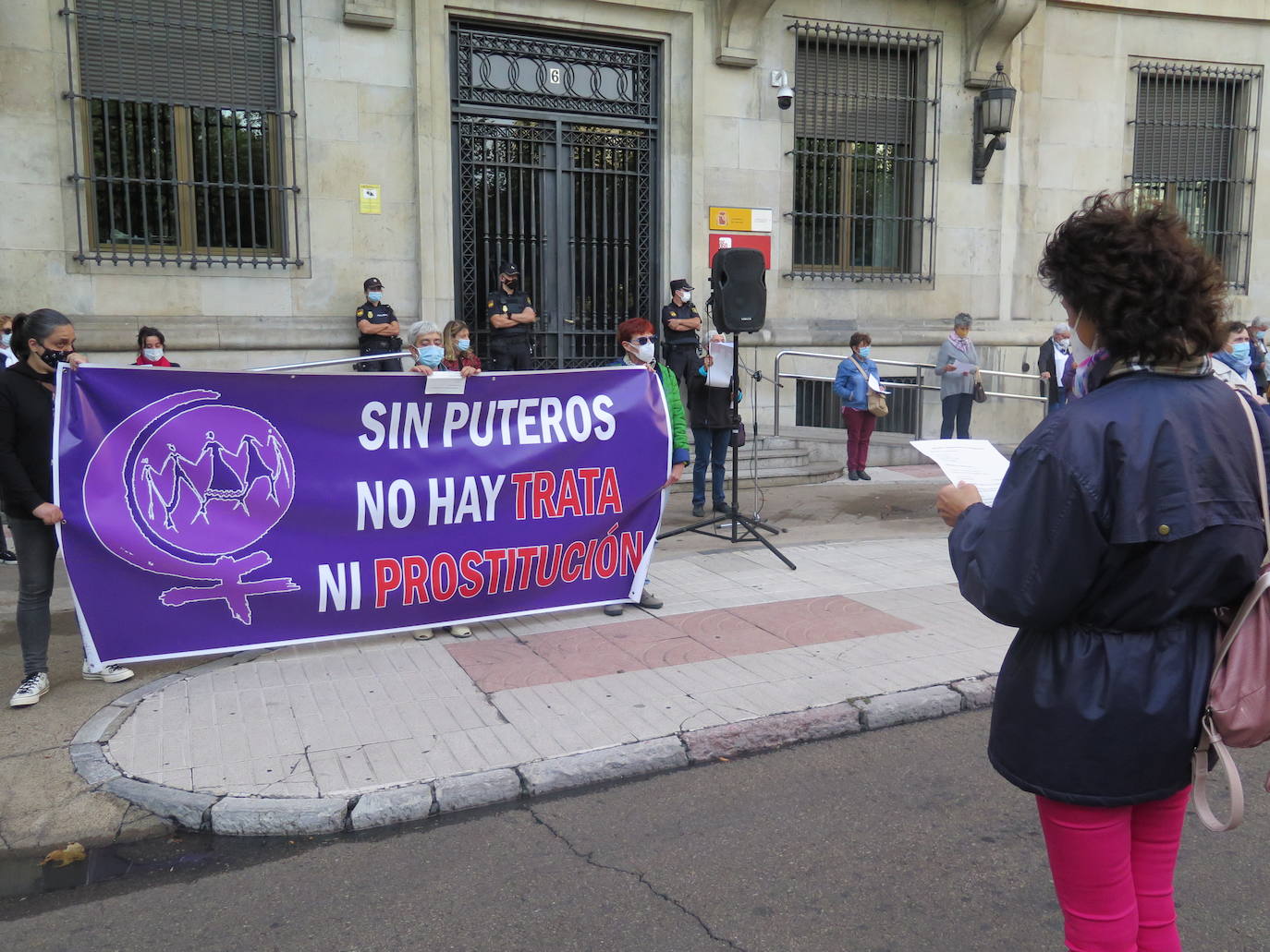 Una de las manifestantes en León. 