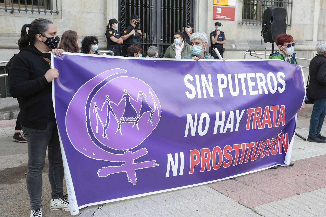 Una de las manifestantes en León. 