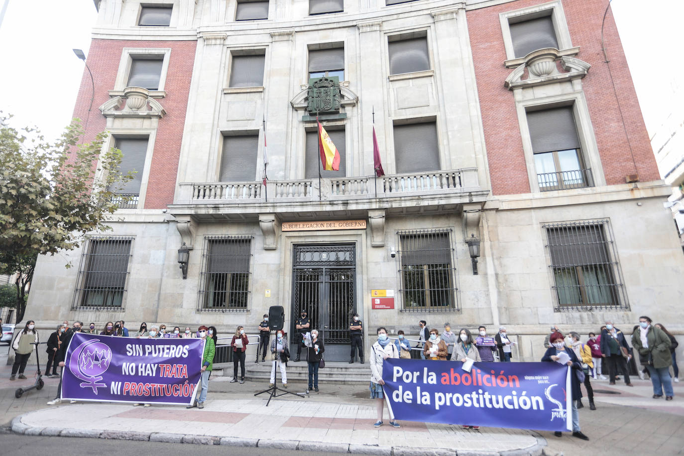 Una de las manifestantes en León. 