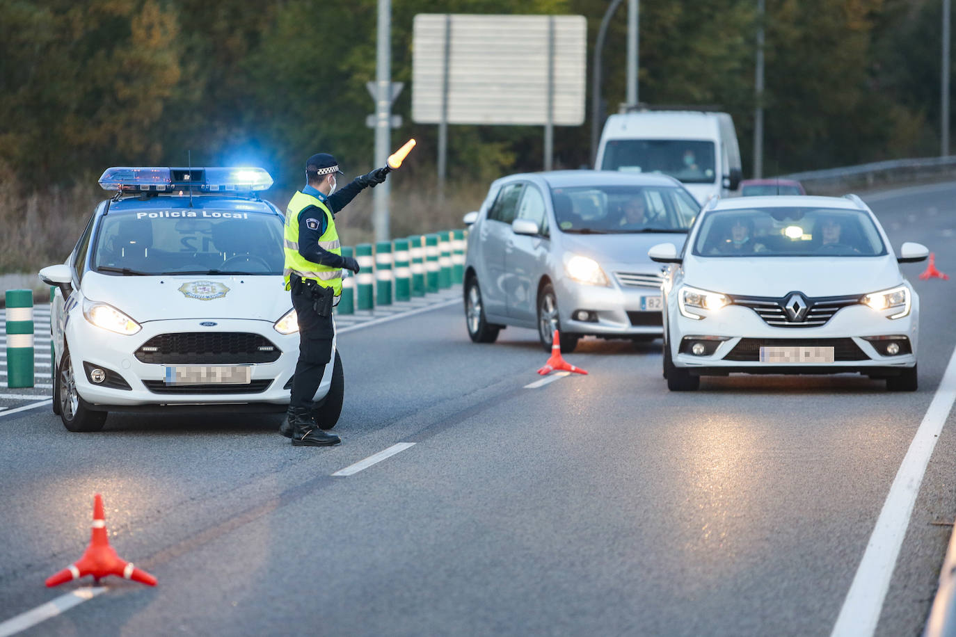 Fotos: Controles de acceso a León