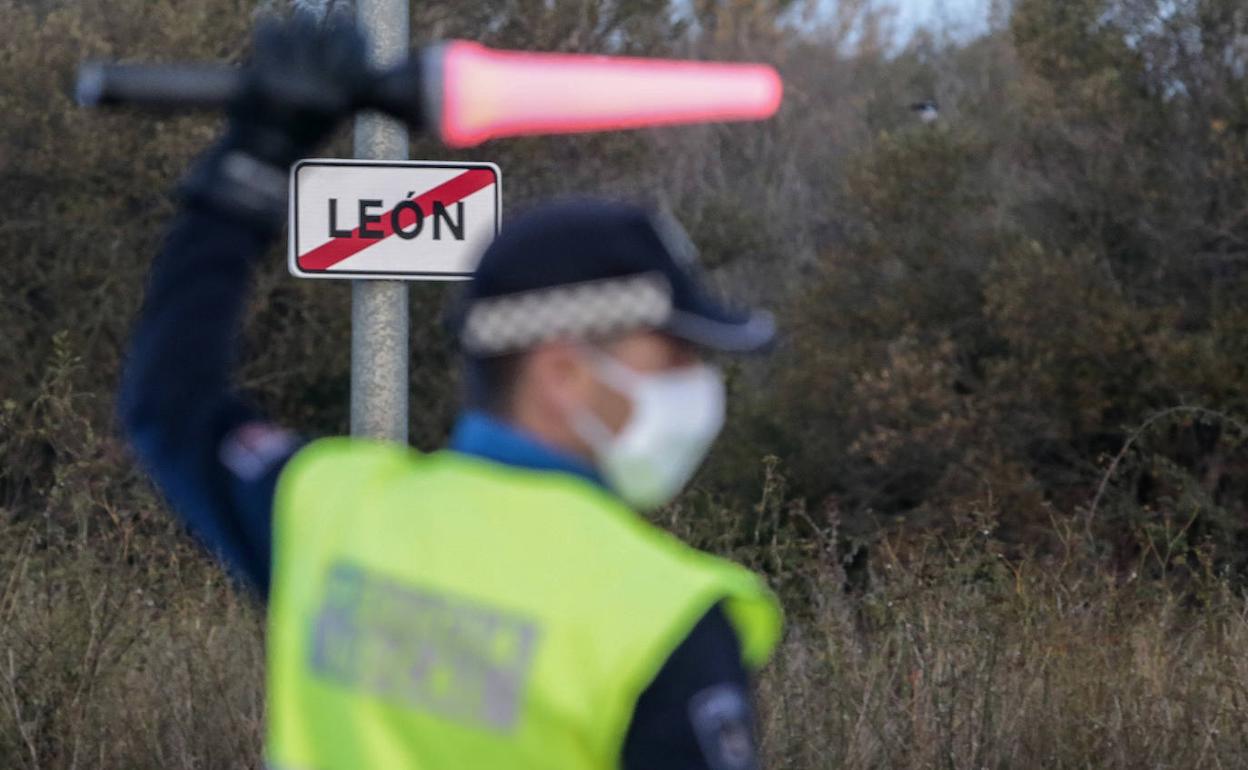 Imagen de uno de los controles en León. 