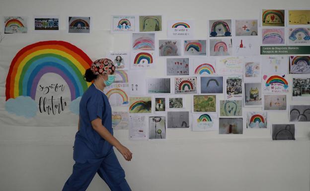 Una enfermera, en un hospital de Barcelona.