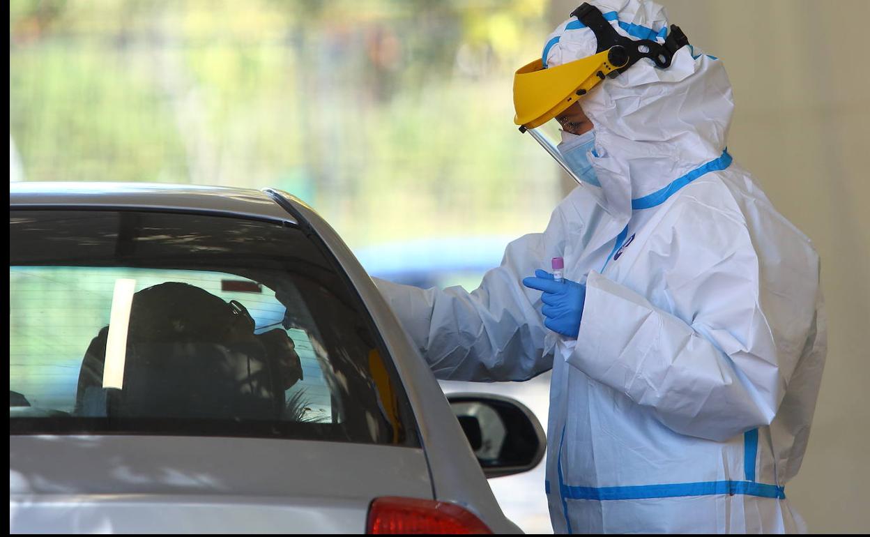 Pruebas PCR en la carpa de Ponferrada. 