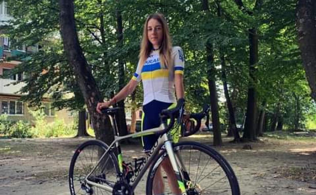 Julia Birokova, con el maillot de campeona de Ucrania. 