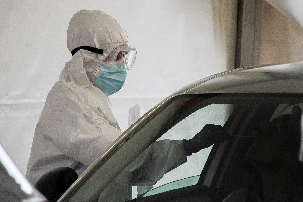 Pruebas PCR en el Palaciod e Exposiciones de León.