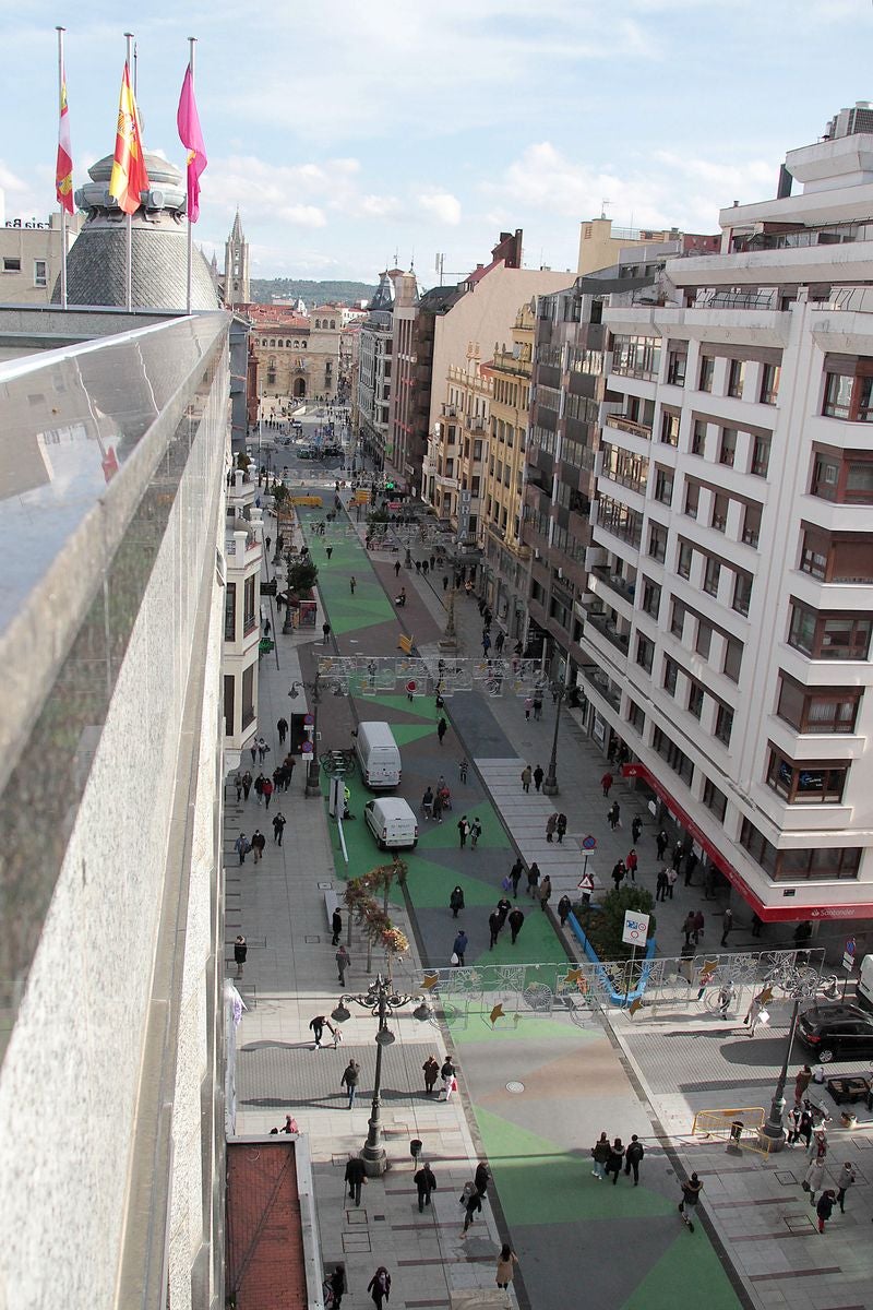 Cientos de personas transitan por la principal arteria de la ciudad, ahora peatonal, en su reapertura. Las compras del 'flack Friday' y la novedad animan a una mayor concurrencia en el nuevo vial. 