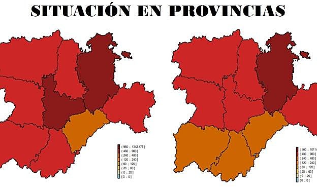 La incidencia de la covid-19 baja en Castilla y León, pero sólo tres provincias están por debajo de 400 casos