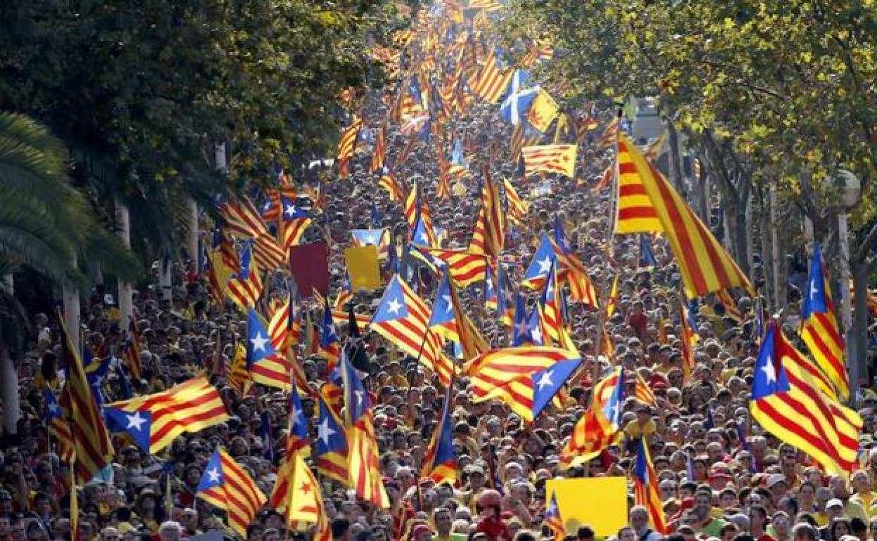 Una amnifestación independentista en Barcelona. 