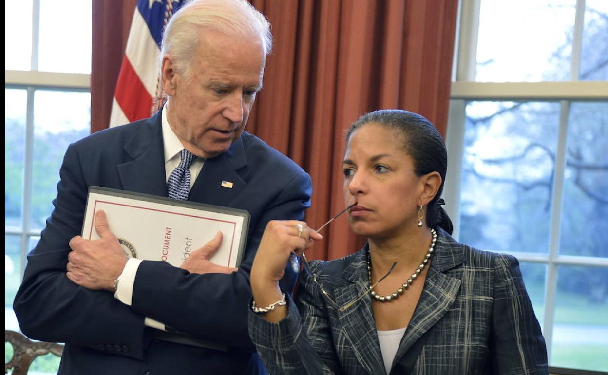 Joe Biden y Susan Rice. 