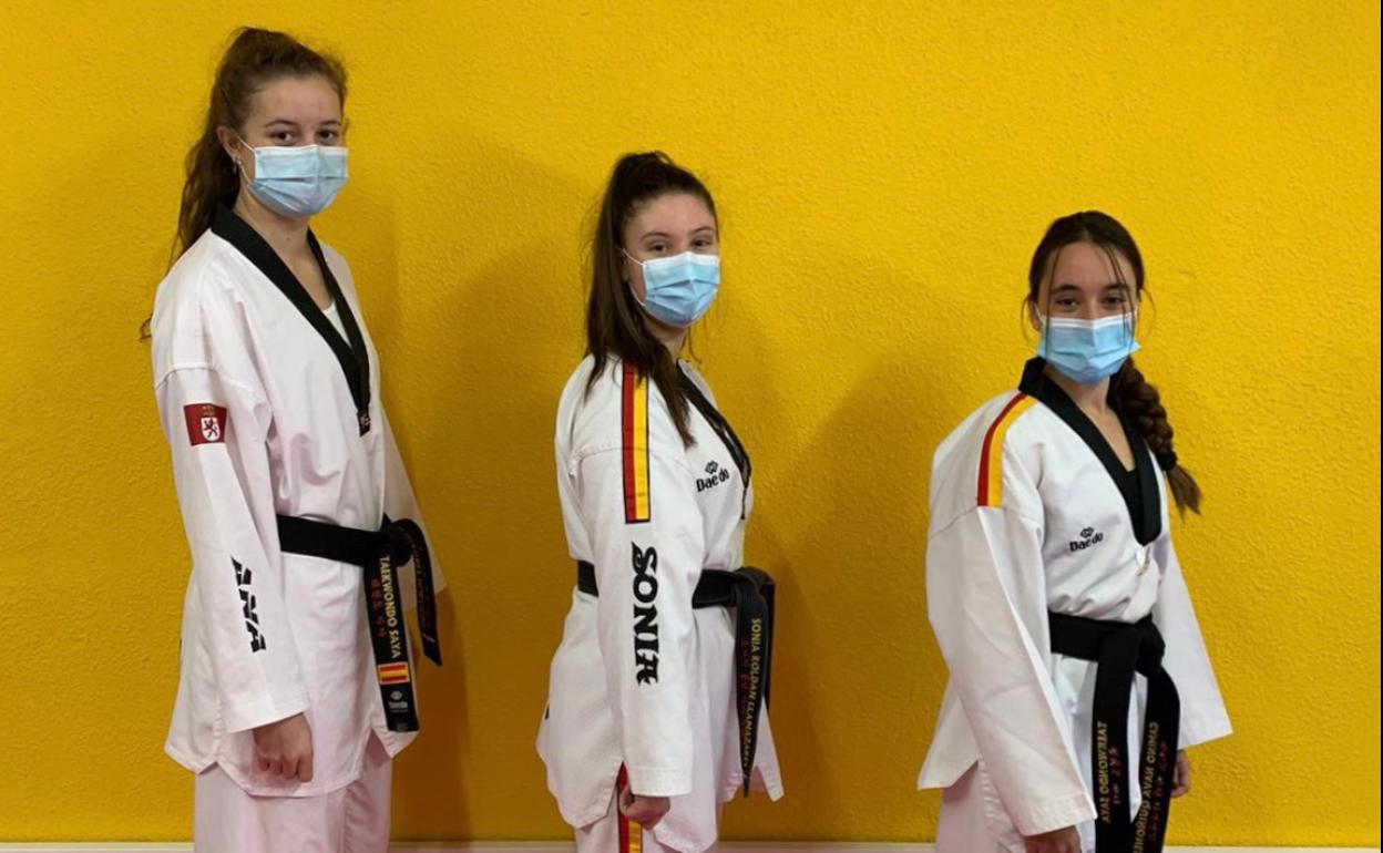 Las tres deportistas del Saya que estarán en el Open Internacional de Andalucía.