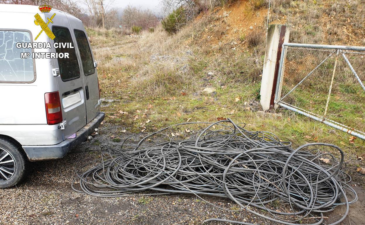 Imagen del cobre que se intentaba hurtar.