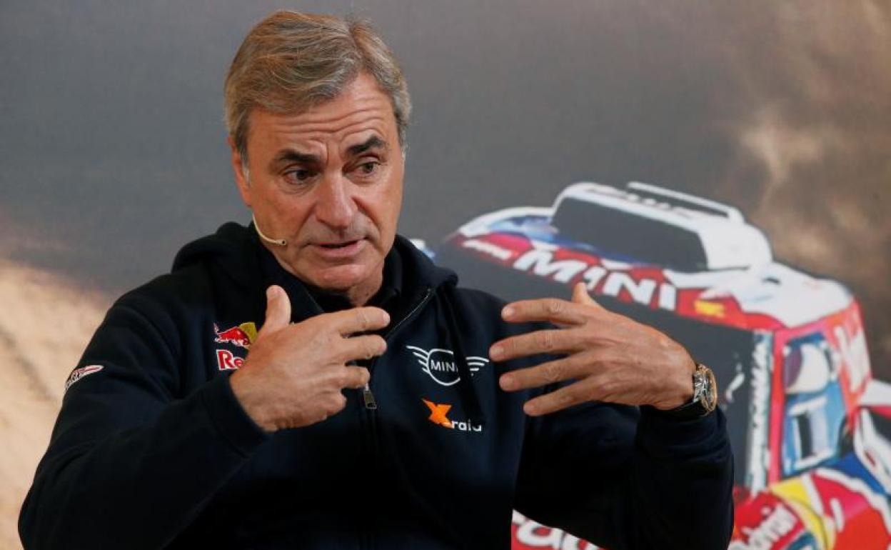 Carlos Sainz, durante su rueda de prensa en Madrid.