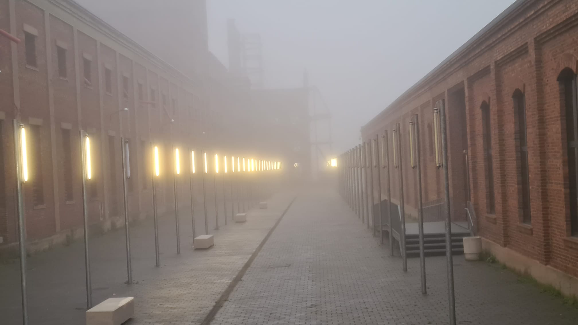 La ciudada amenece bajo un espeso manto de niebla que reduce la visibilidad en varios puntos.