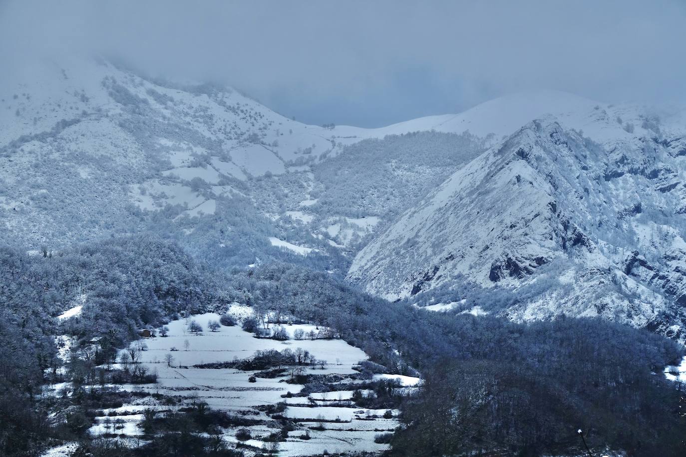 Fotos: Picos de Europa comienza el año bajo la nieve