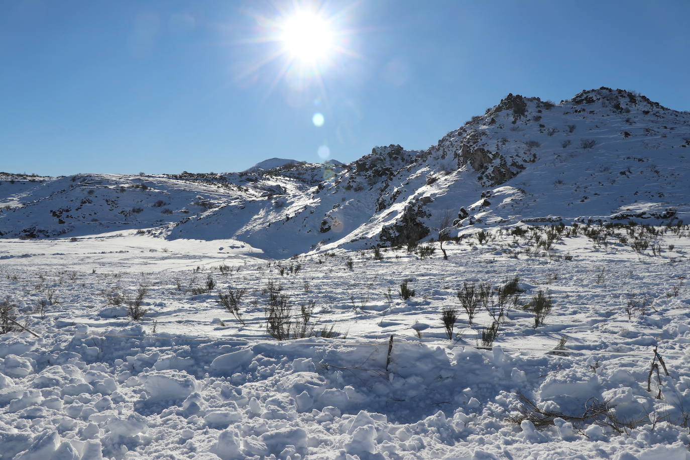 Esta zona de San Emiliano ha registrado temperaturas extremadamente bajas en los últimos días.