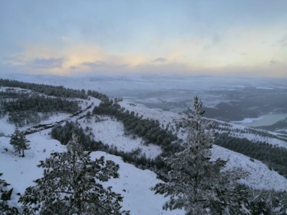 Estampa invernal que dejó el temporal 'Bella'. 