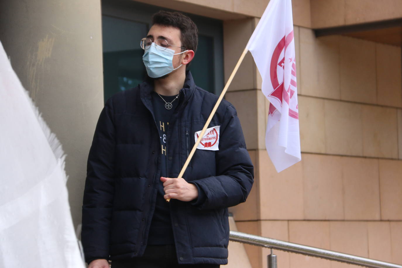 Alumnos del Frente de Estudiantes en la protesta. 