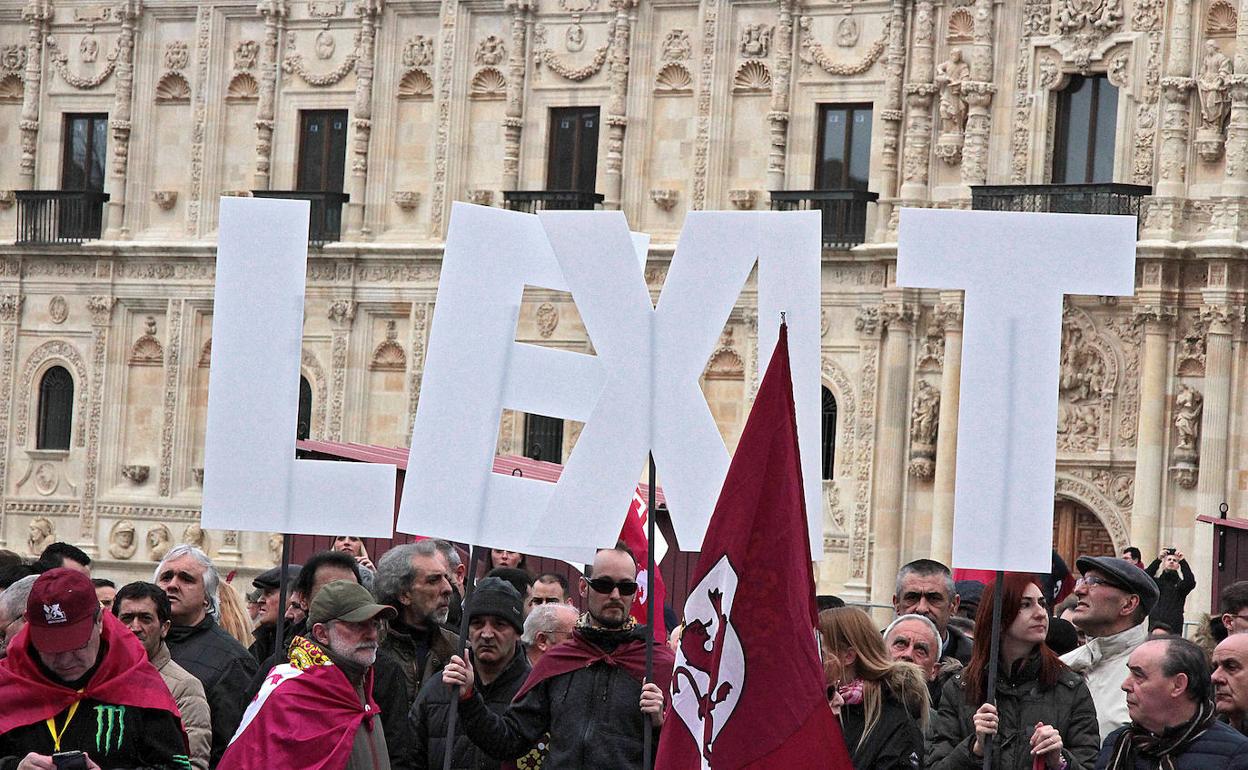 Manifestación por el futuro de León de pasado mes de febrero.