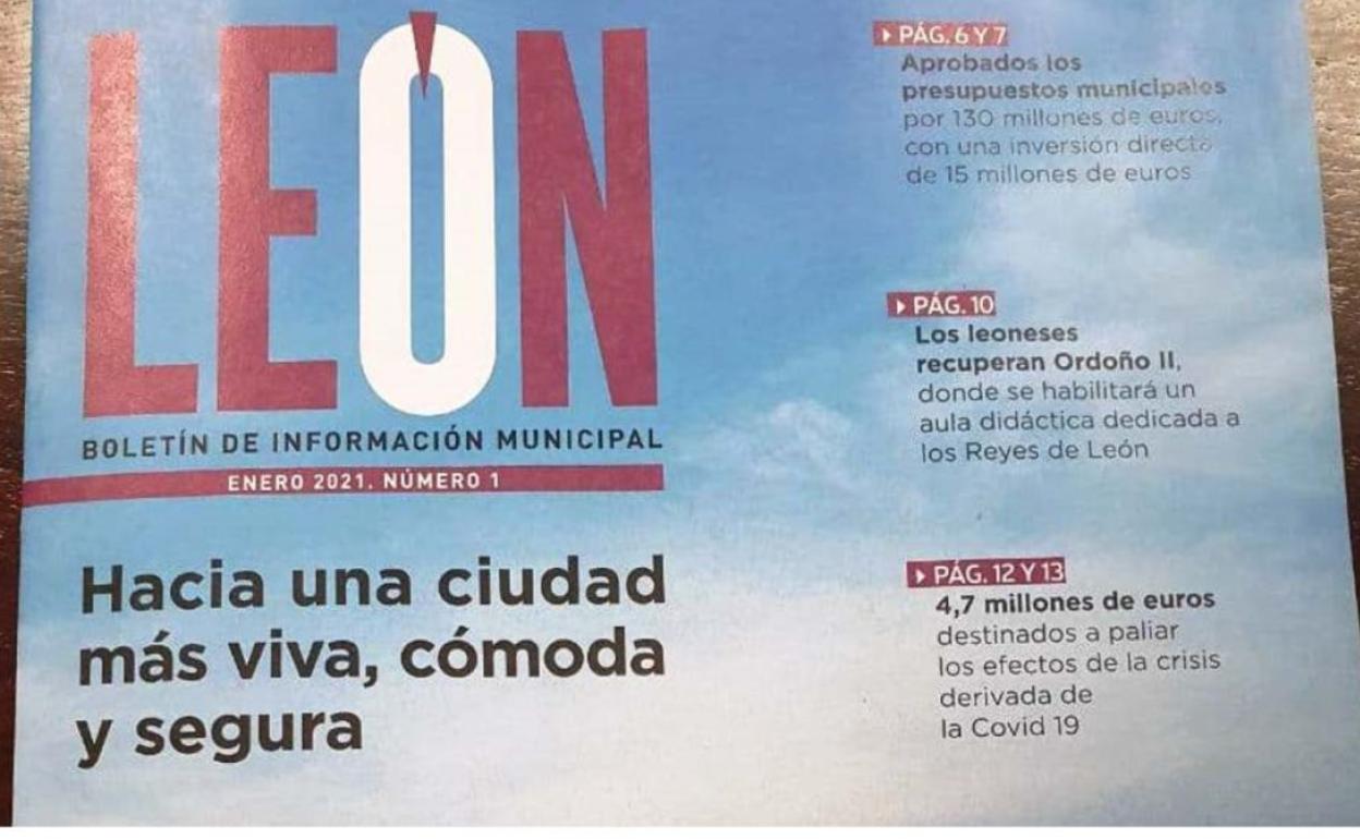 Portada de la revista buzoneada por el Ayuntamiento de León a los ciudadanos.