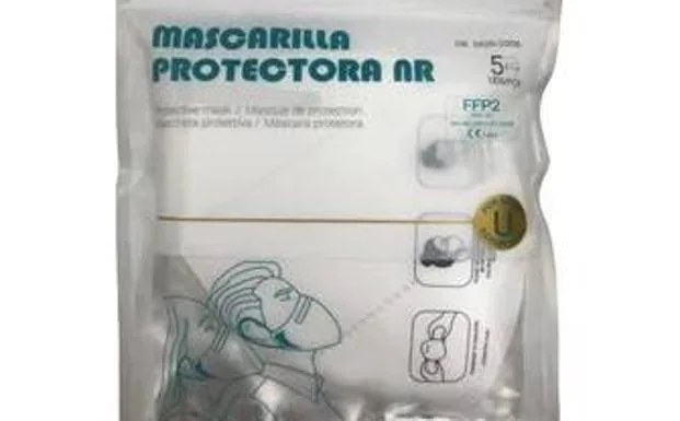 Alcampo vende un pack de cinco mascarillas protectoras ffp2 por 9,95 euros. 