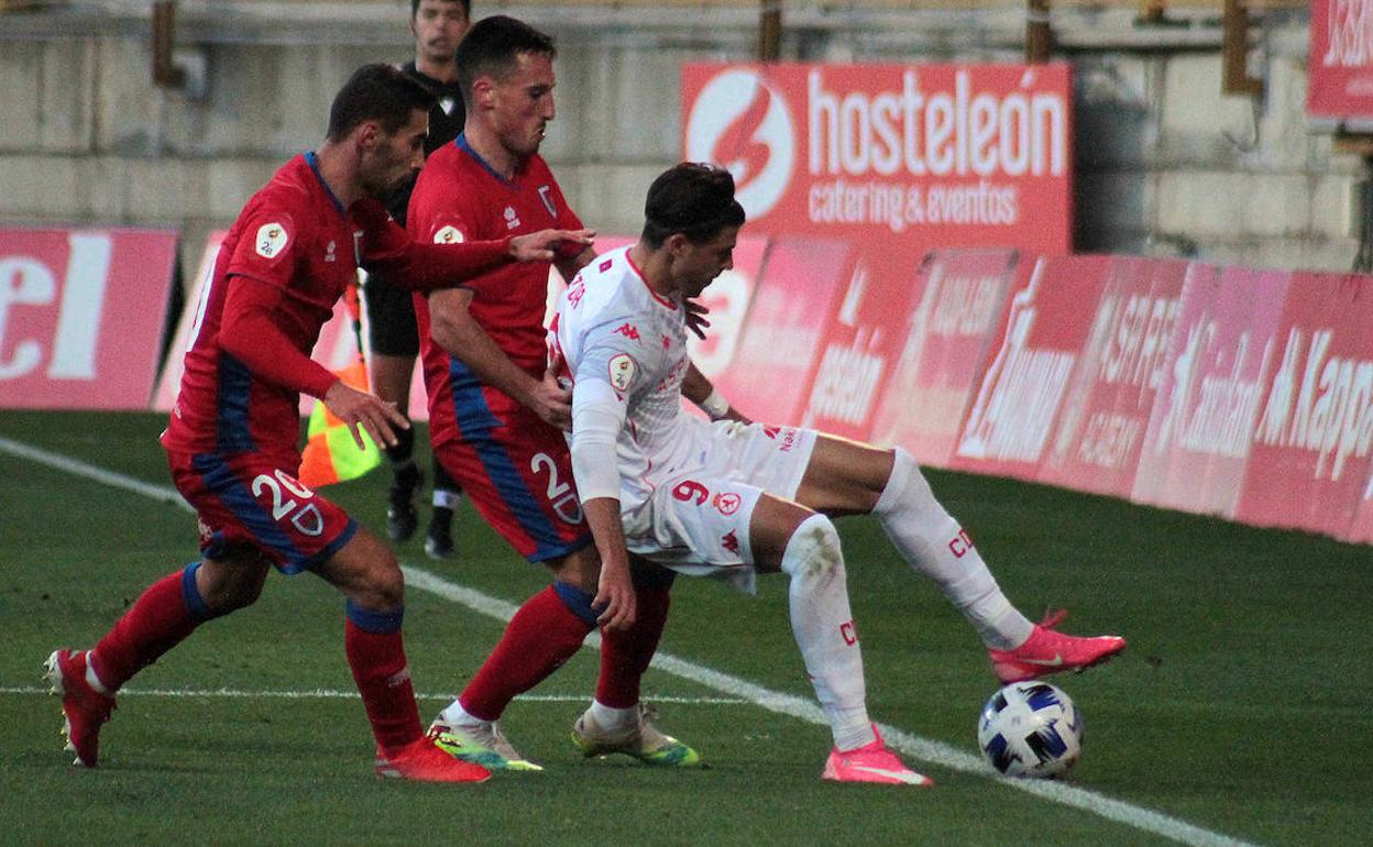 Héctor Hernández, en el partido ante el Numancia de la primera vuelta.