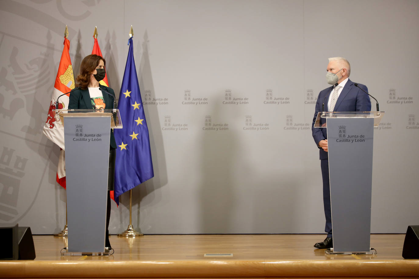 Un momento de la rueda de prensa. 