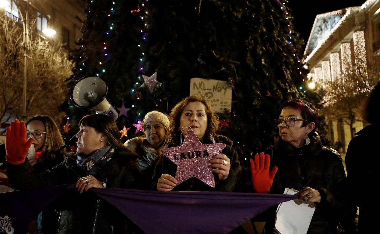 Manifestación en repulsa por el asesinato de Laura Luelmo en Pamplona hace dos años. 