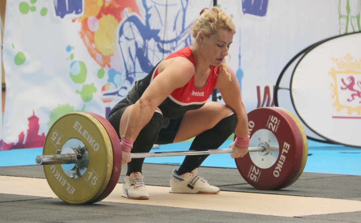 Lydia Valentín, en la Copa de España Absoluta de este sábado en León.