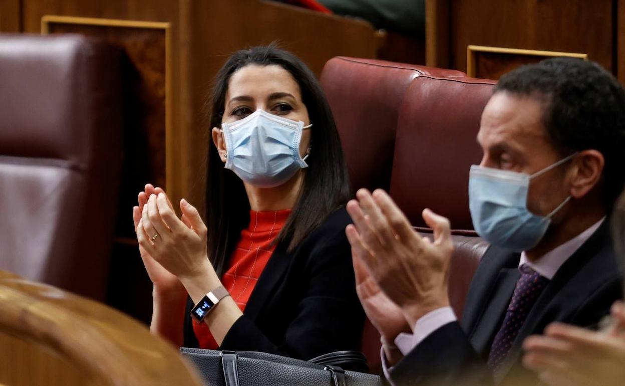 Inés Arrimadas, en la sesión de control al Gobierno de este miércoles.