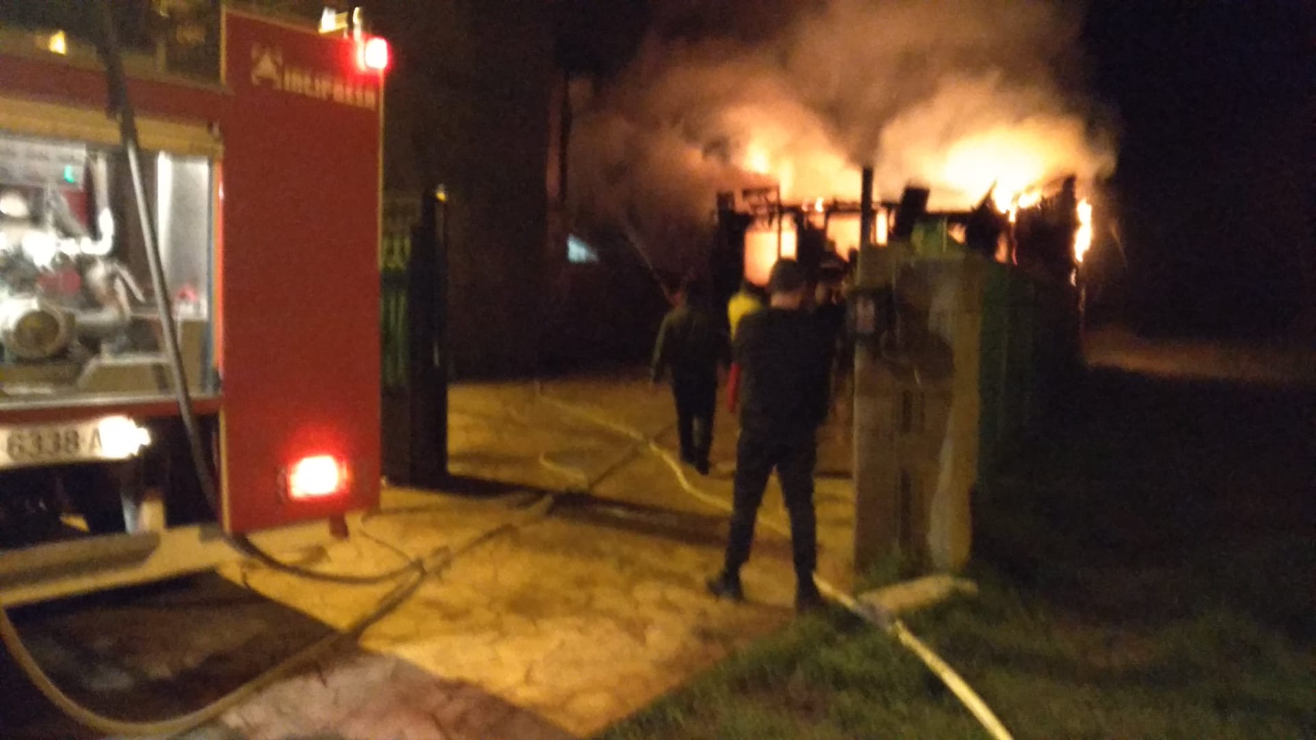 Intervención de los Bomberos de León. 