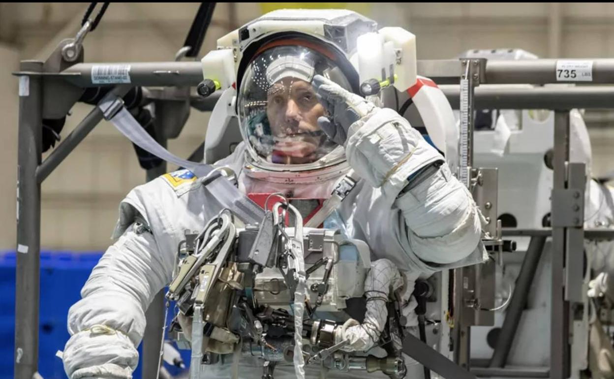 El astronauta Thomas Pesquet, durante las pruebas de preparación del viaje espacial.