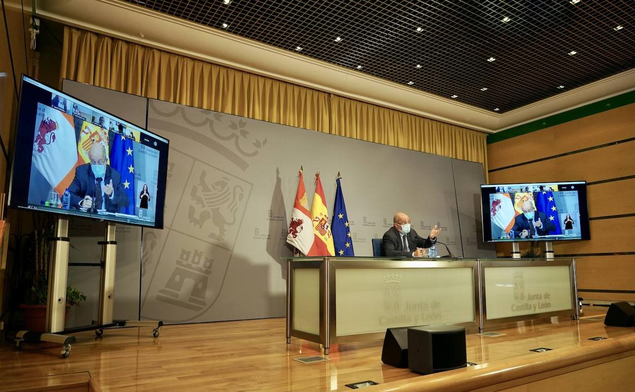 Imagen de la rueda de prensa posterior al Consejo de Gobierno. 