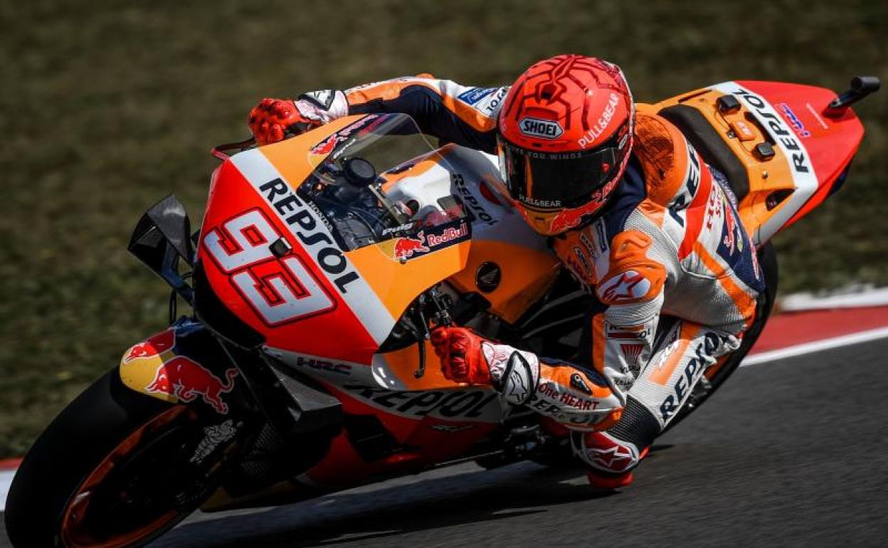 Marc Márquez, rodando por el trazado de Portimao. 