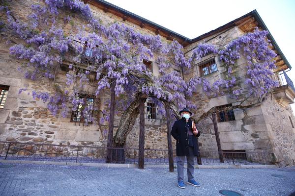 Fotos: El pintor Fernando Fueyo inmortalizará a «la dama más antigua» de Ponferrada