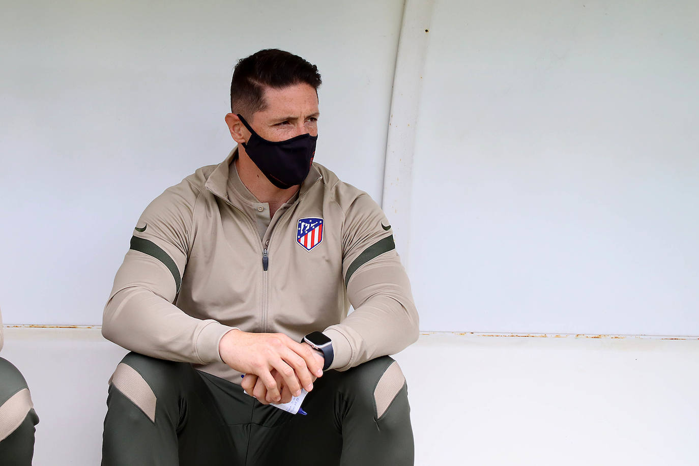 El niño pudo comprobar la evolución de su equipo y del juvenil del club leonés en Puente Castro.