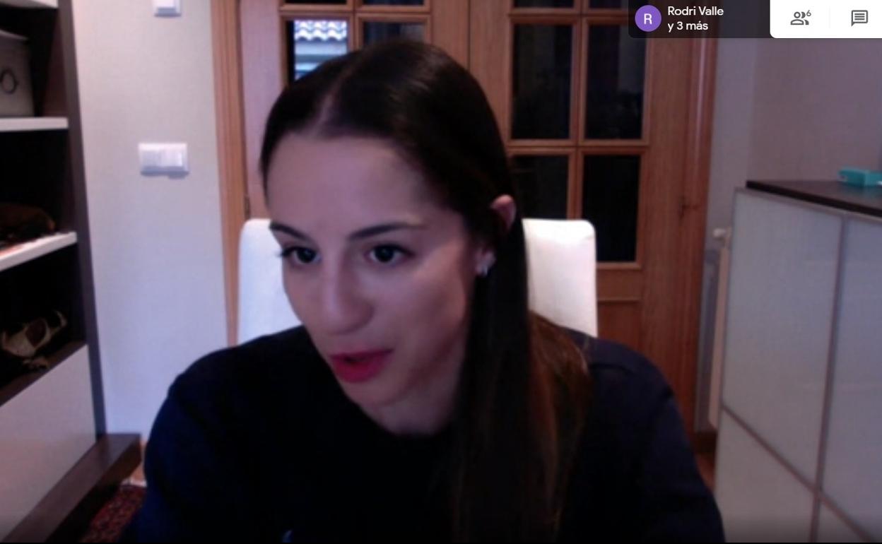 Carolina Rodríguez fue una de las participantes de esta reunión telemática con los niños de Villaquilambre.