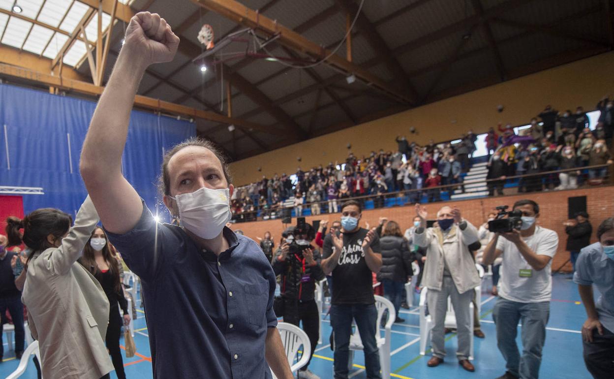 Pablo Iglesias, durante un acto electoral en Getafe.