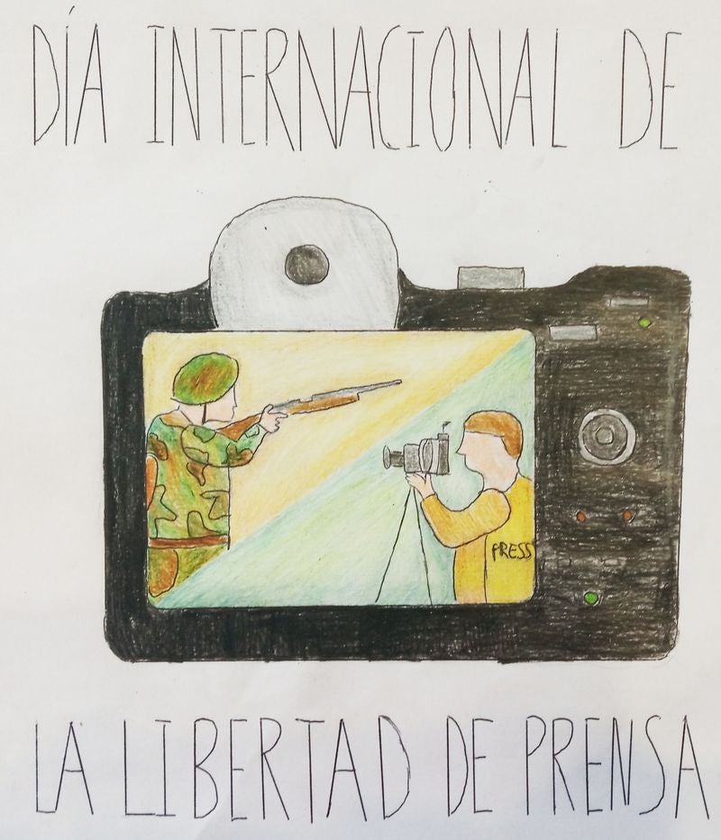 Los estudiantes de Maristas San José realizan un trabajo conmemorativo con motivo del 3 de mayo, 'Día Mundial de la Libertad de Prensa'.