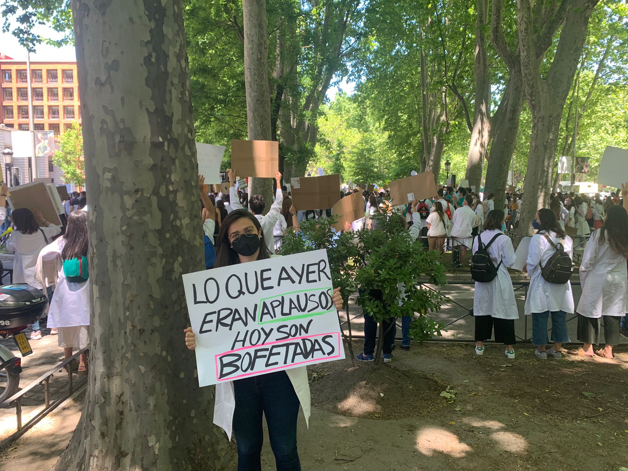 Los mariachis fueron parte de la reclamación de los opositores sanitarios de varias especialidades. 