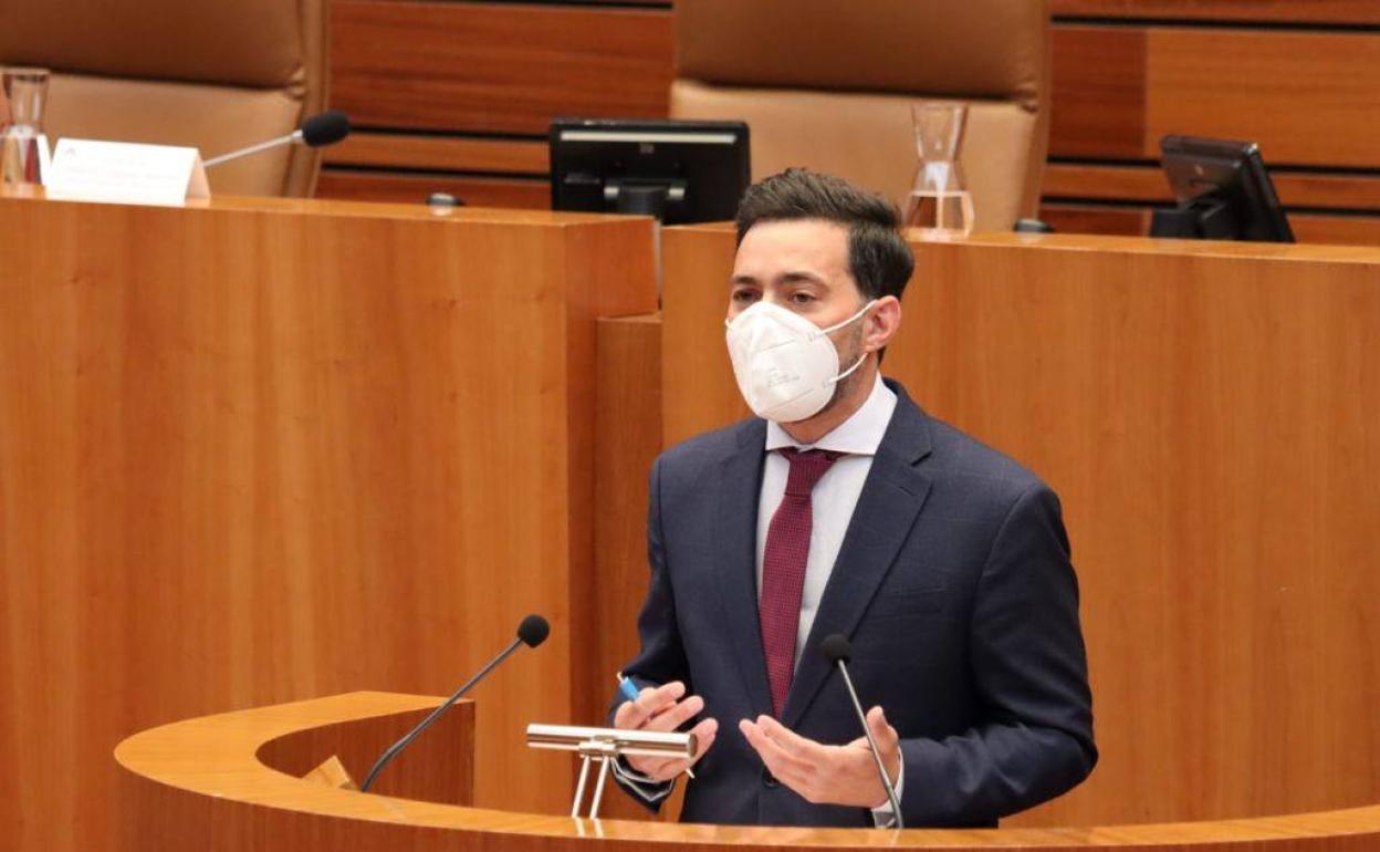 Diego Moreno, en su declaración en el pleno de las Cortes. 